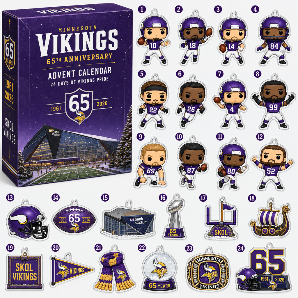 Minnesota Vikings 65th Anniversary 2026 Advent Calendar For Football Fans 1 Minnesota Vikings 65th Anniversary 2026 Advent Calendar For Football Fans