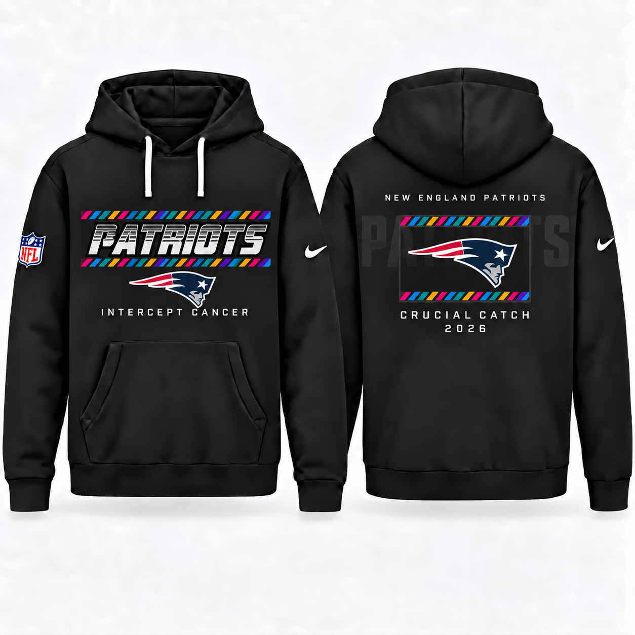 New England Patriots 2026 Crucial Catch Graphic Hoodie Version 3 for Football Fans 1 New England Patriots 2026 Crucial Catch Graphic Hoodie Version 3 for Football Fans