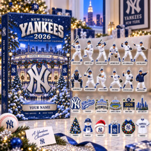Custom Name New York Yankees 2026 Holiday Advent Calendar for Baseball Fans
