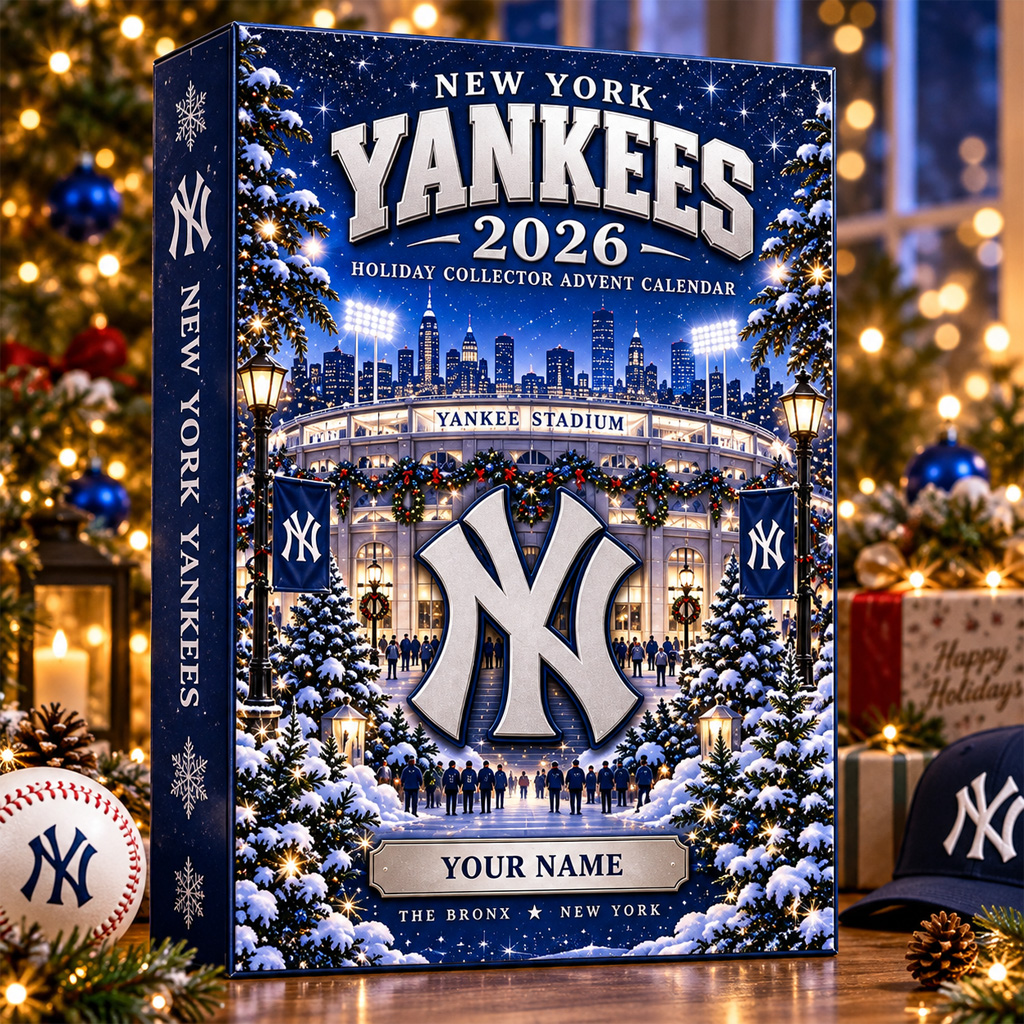 Custom Name New York Yankees 2026 Holiday Advent Calendar for Baseball Fans 2 New York Yankees 2026 Holiday Advent Calendar for Baseball Fans