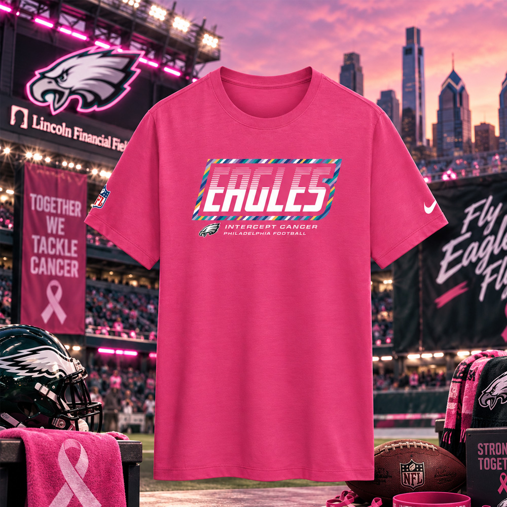 Philadelphia Eagles 2026 Crucial Catch Graphic Pink Shirt for Football Fans 5 Philadelphia Eagles 2026 Crucial Catch Graphic Pink Shirt for Football Fans - Image 5