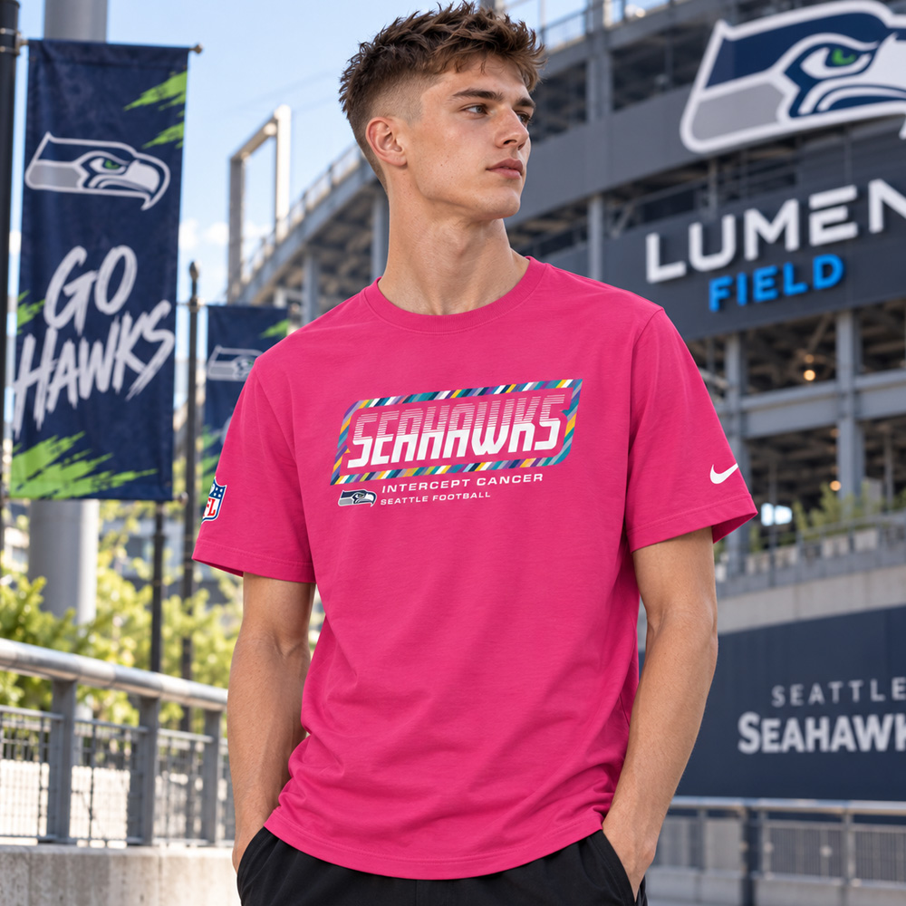 Seattle Seahawks 2026 Crucial Catch Graphic Pink Shirt for Football Fans 4 Seattle Seahawks 2026 Crucial Catch Graphic Pink Shirt for Football Fans - Image 4