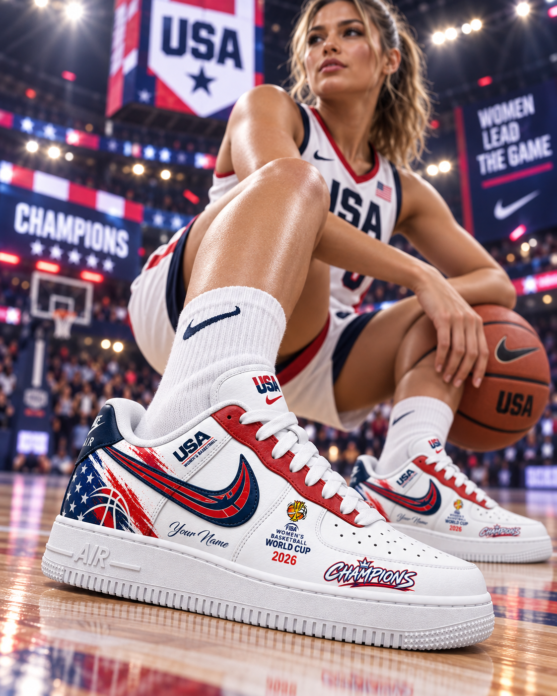 Team USA FIBA Women’s Basketball World Cup 2026 Champion Shoes Sneaker 4 Team USA FIBA Women’s Basketball World Cup 2026 Champion Shoes Sneaker - Image 4