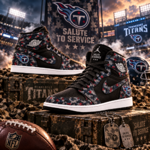 Tennessee Titans 2026 Salute to Service Black Camo AJ1 High Top Shoes