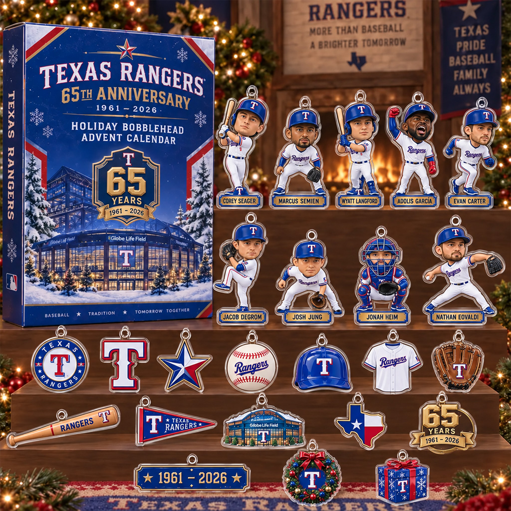 Texas Rangers 65th Anniversary Bobblehead Advent Calendar