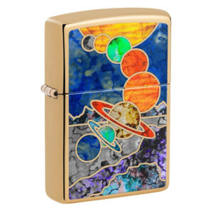 Colorful Solar System Space Art Windproof Lighter for Astronomy Lovers