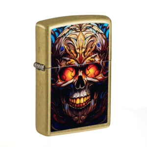 Fiery Skull Gothic Art Windproof Lighter for Skull Lovers