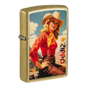 Vintage Cowgirl Western Art Windproof Lighter for Country Lovers