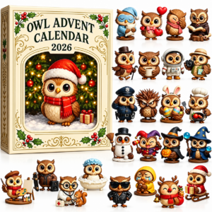 24-Day Owl Advent Calendar with Mini Owl Figures – Christmas Countdown Gift