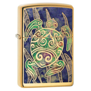 Hawaiian Sea Turtle Tribal Art Windproof Lighter for Ocean Lovers